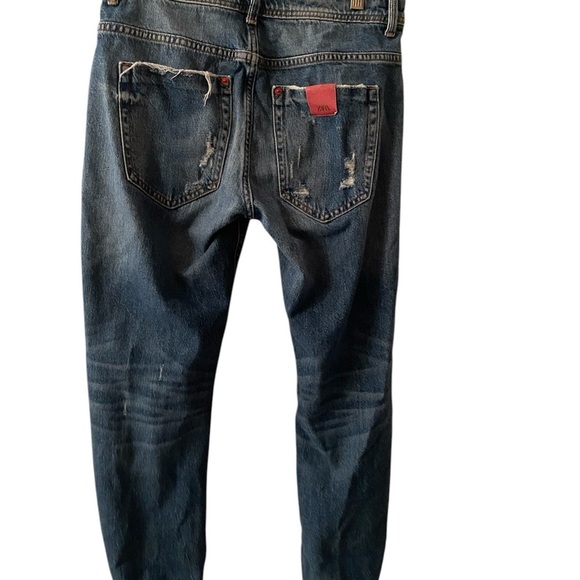 Zara straight leg super distressed jeans Sz.4 - Picture 2 of 4